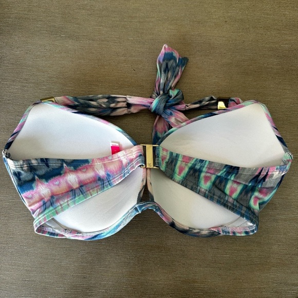 Victoria's Secret 34dd Multicolor pushup halter Bikini Top EUC - Picture 4 of 7